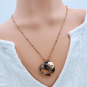Gold Color Divine Love Charm Necklace